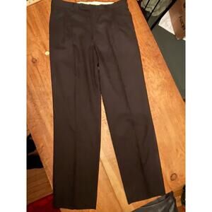 Oscar De La Renta Men Slacks Belt Loops Black 100% Wool Size 35/32